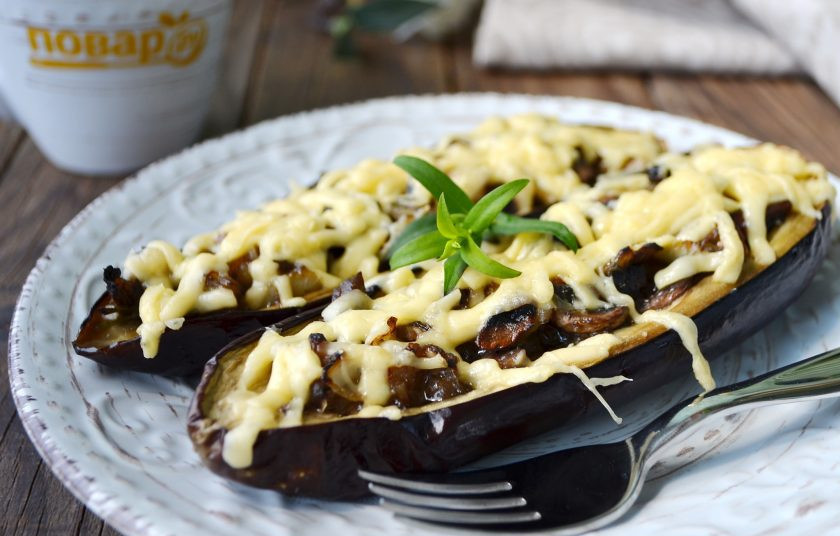 1. Этап. Баклажаны, фаршированные грибами: Приятного аппетита!