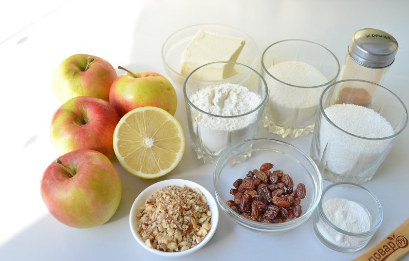 1. Этап. Яблочный пирог за 7 минут: 1. Подготовьте продукты, приступим!