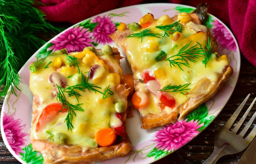 1. Этап. Горбуша с мексиканской смесью в духовке: Горбуша с мексиканской смесью готова! Приятного аппетита!