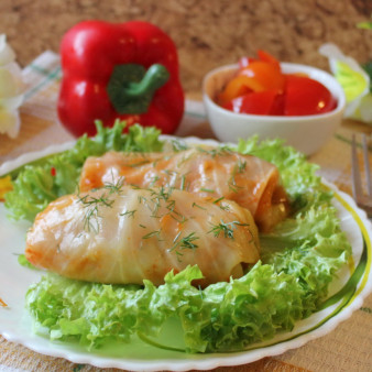 Постные голубцы с овощами