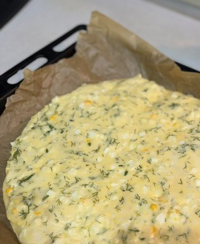 1. Этап. Творожная галета с белковой начинкой: Немного ждем, чтобы она 