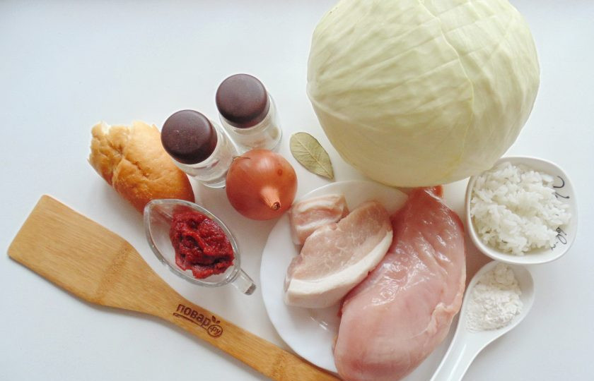 1. Этап. Голубцы по-польски: Подготовьте ингредиенты для приготовления голубцов по-польски.