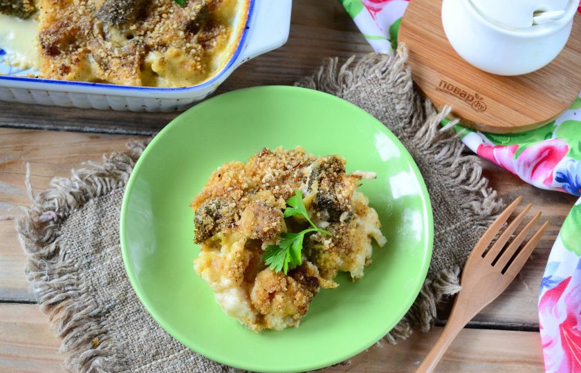 1. Этап. Гратен из цветной капусты и брокколи: Гратен из цветной капусты и брокколи готов! Подавайте горячим!