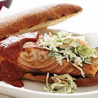 Barbecued Salmon Sandwiches