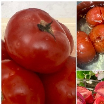 1. Этап. Уха …, суп рыбный по-ростовски: Теперь про помидоры. Если нету хороших таких, настоящих помидоров, то и затеваться не стоит. Как приготовить помидоры для закладки в кастрюлю – дело вкуса. Можно просто крупно нарезать. Можно ошпарить и очистить. Я делал и так и этак.