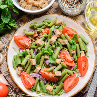 ПП салат из стручковой фасоли