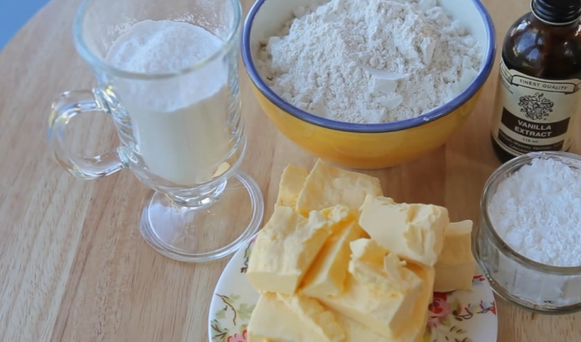 1. Этап. Печенье Тающий момент: 1. Подготовьте все необходимые ингредиенты.