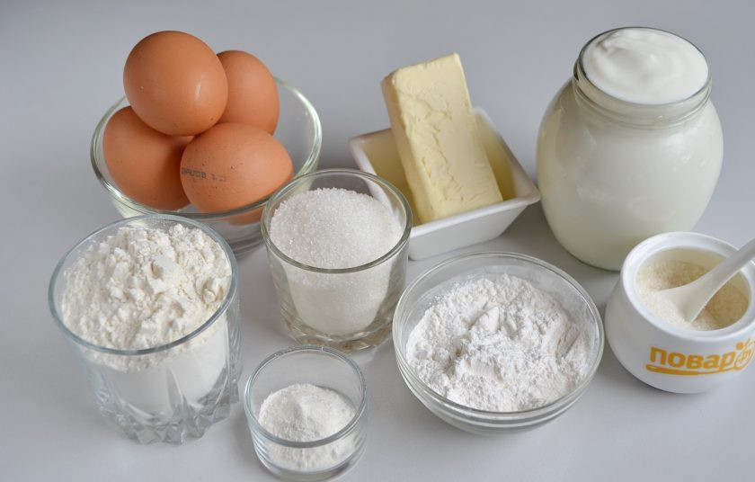 1. Этап. Ванильный сметанник: 1. Подготовьте продукты. Приступим!