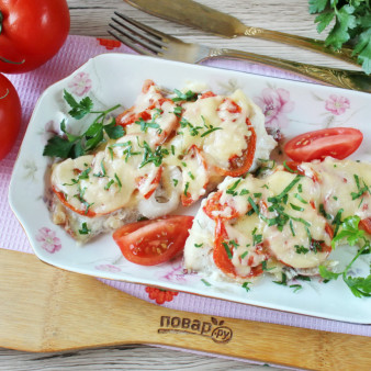 Окунь запеченный в духовке с сыром