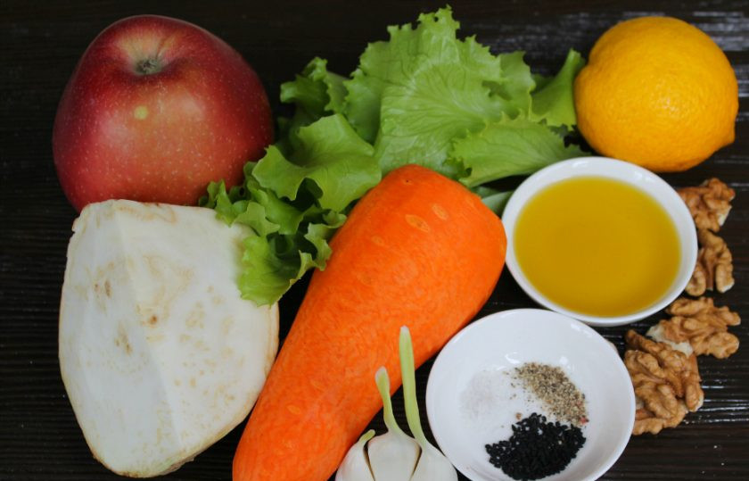 1. Этап. Салат Молодость: Подготовим ингредиенты.