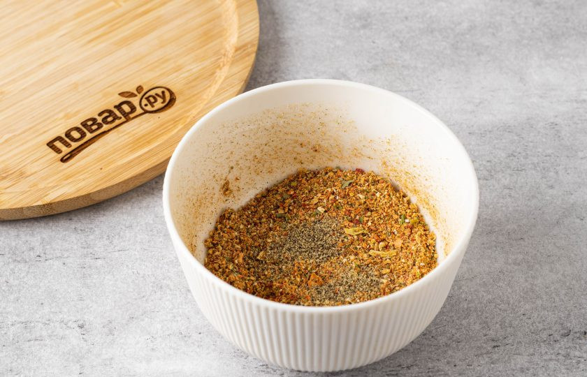 1. Этап. Сухой овощной бульон: Добавьте к остальным ингредиентам и перемешайте.