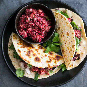 Leftover Turkey Tacos with Cranberry Salsa