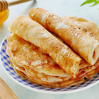 Постные толстые блины на дрожжах