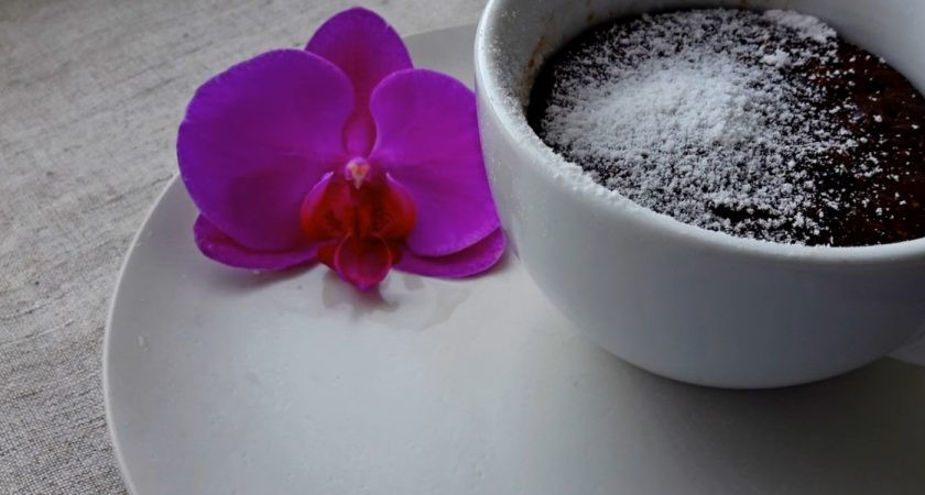 1. Этап. Шоколадный кекс за 3 минуты в микроволновке: 4. Украсьте готовые кексы сахарной пудрой. Приятного аппетита!