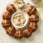 Hot cross bun ring with spiced honey butter