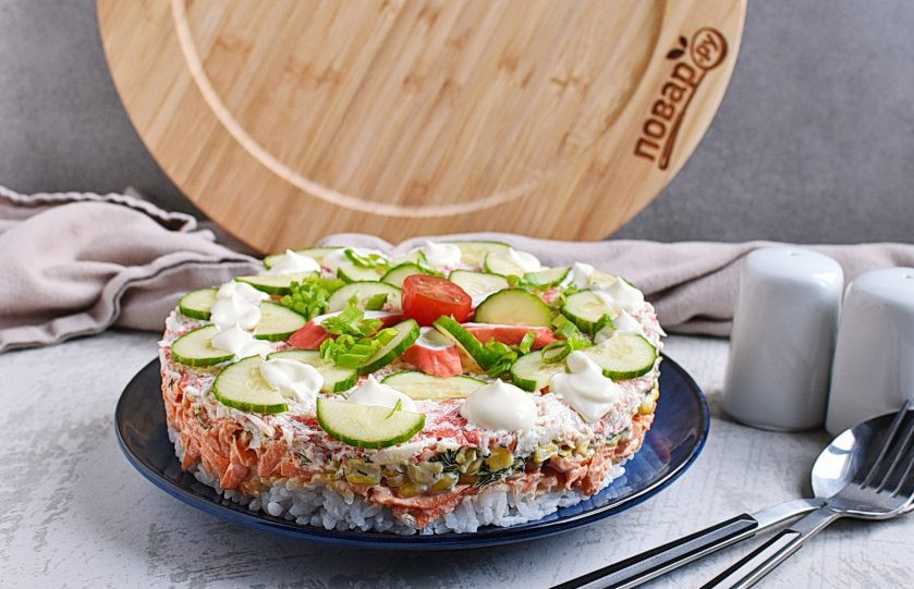 1. Этап. Крабовый салат с рисом и кукурузой: Приятного аппетита!