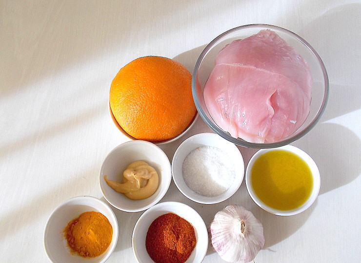 1. Этап. Мраморная индейка: Подготовьте все необходимые ингредиенты.