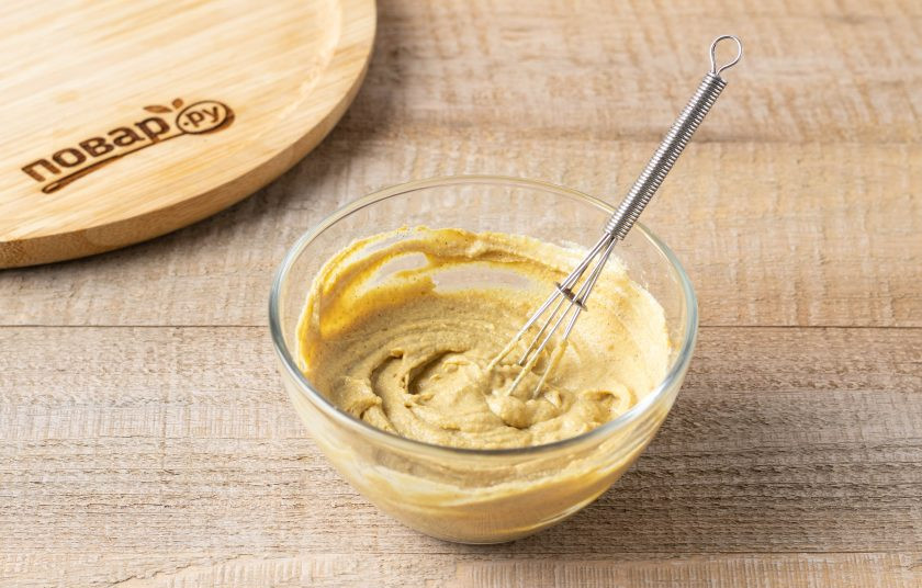 1. Этап. Сладкая горчица: Должна получиться однородная масса.