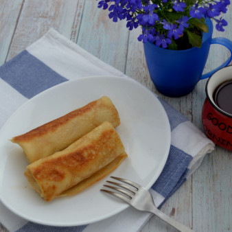 Блины с курицей и рисом