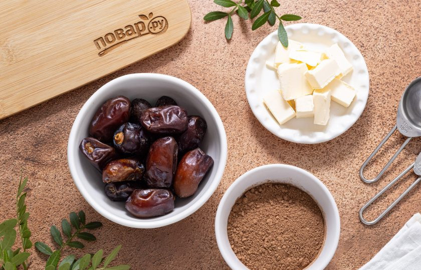 1. Этап. Шоколадные конфеты без сахара: Подготовьте все ингредиенты.