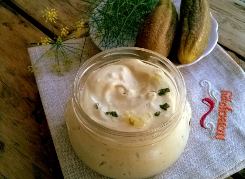 1. Этап. Соус Тартар с солеными огурцами: Соус 