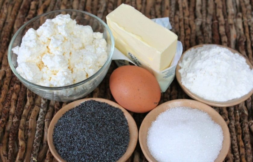 1. Этап. Творожное печенье с маком: Подготовим ингредиенты для творожного печенья.