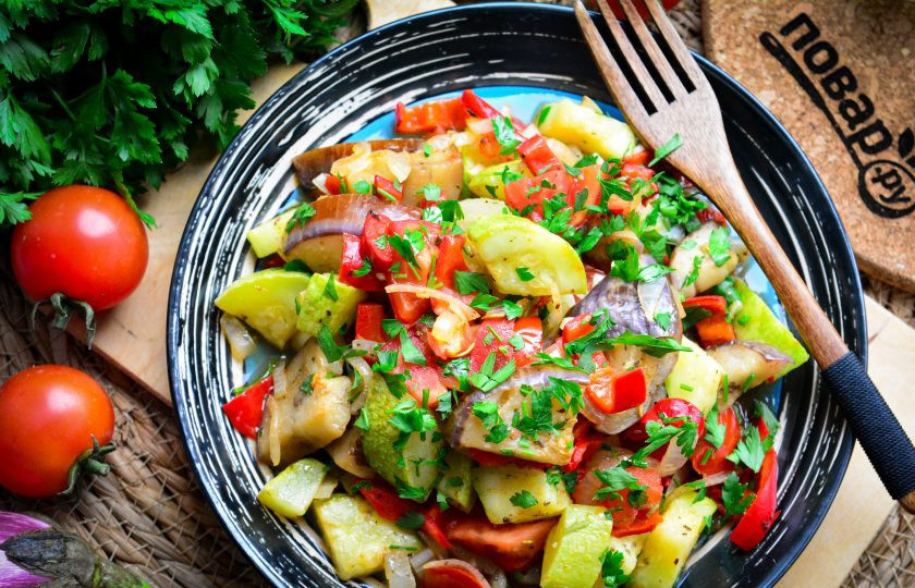 1. Этап. Овощное рагу Рататуй: Готовое овощное рагу 