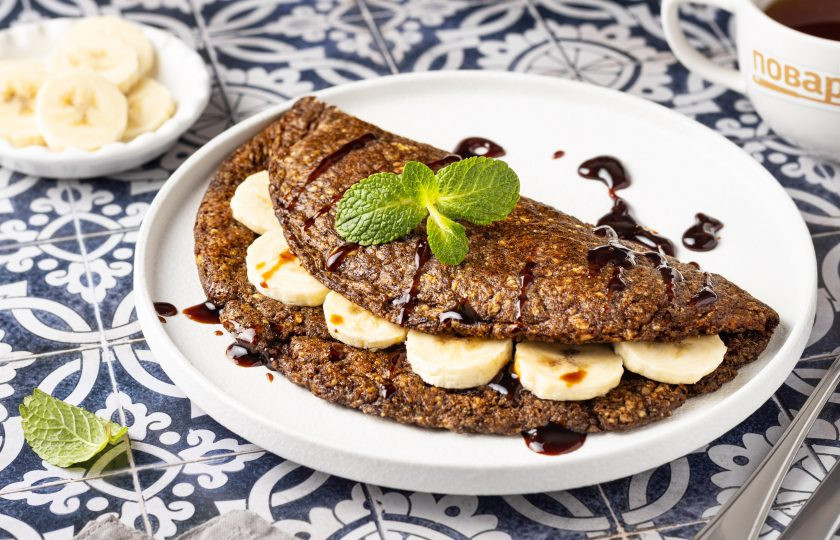 1. Этап. Овсяноблин без яиц и молока ПП: Овсяноблин без яиц и молока ПП готов, приятного вам аппетита!