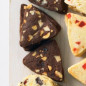 White Chocolate, Hazelnut, and Cherry Triangles