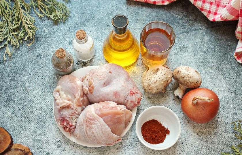 1. Этап. Курица Провансаль: Подготовьте все необходимые ингредиенты для приготовления курицы 