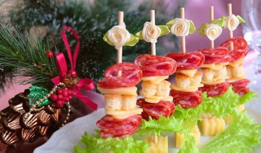 1. Этап. Канапе Два сыра: Приятного аппетита на праздничным столом!