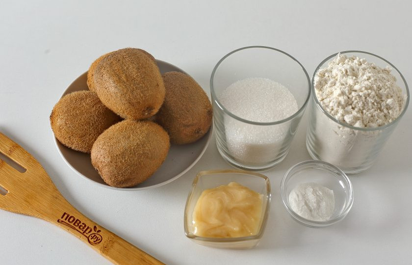 1. Этап. Печенье с киви: Подготовьте все ингредиенты.