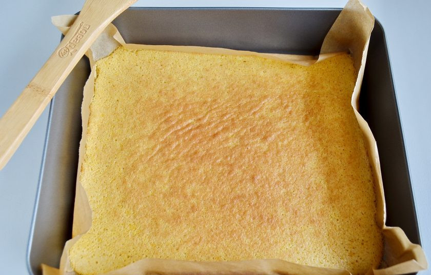 1. Этап. Тыквенный рулетик: Корж готов.