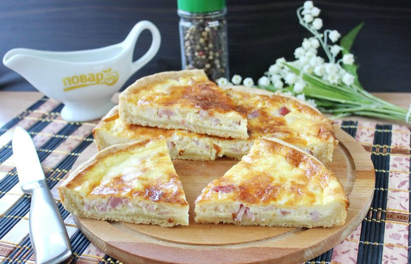 1. Этап. Лотарингский киш: Лотарингский киш готов. Немного его охладите, достаньте из формы, нарежьте и подавайте к столу.