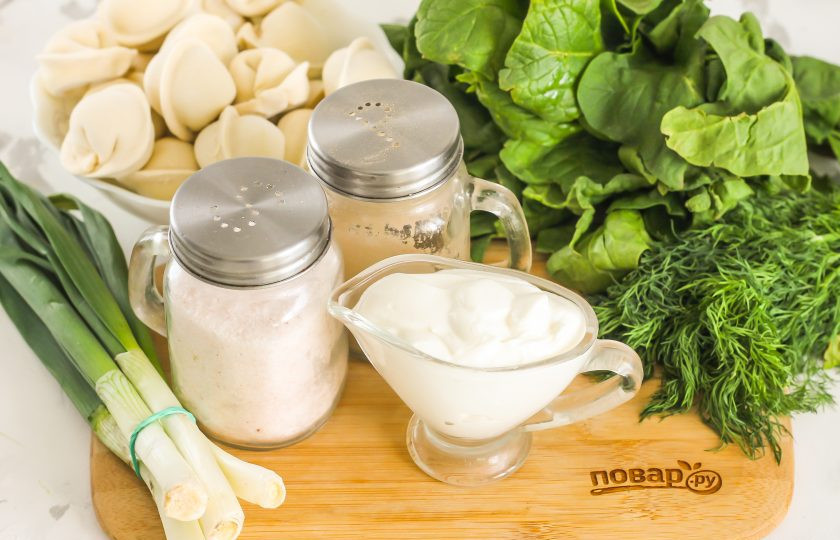 1. Этап. Соус к жареным пельменям: Подготовьте указанные ингредиенты.