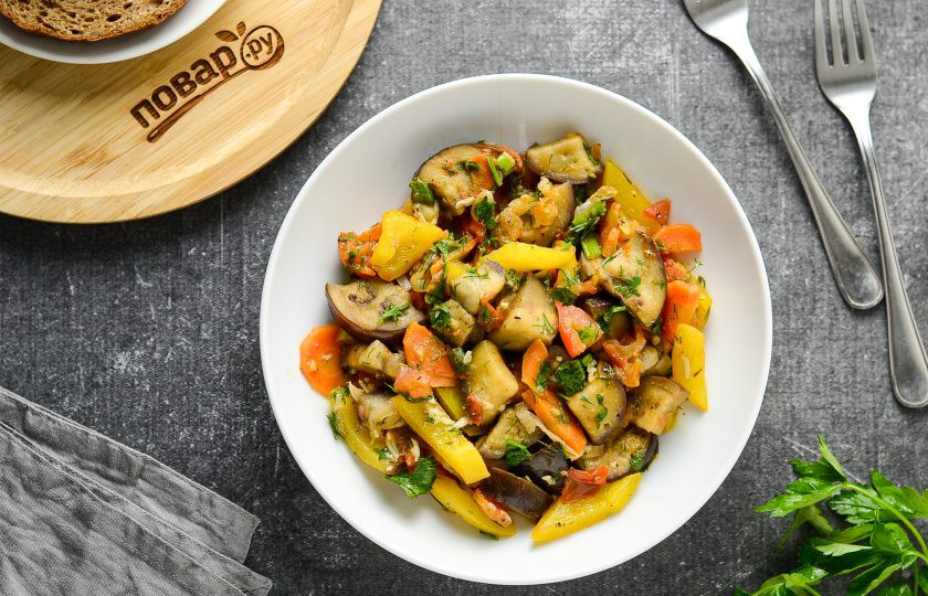 1. Этап. Соте из баклажанов: Соте из баклажанов готово, приятного вам аппетита!