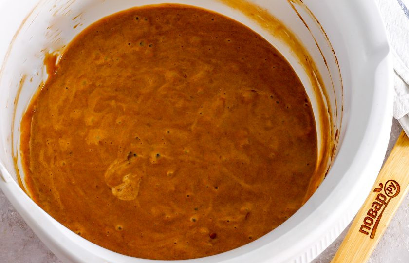 1. Этап. Шоколадный фондан Гордона Рамзи: У вас должно получиться шоколадное тесто.