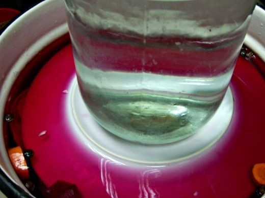 1. Этап. Капуста маринованная с чесноком и свеклой: 8. Чтобы капуста маринованная с чесноком и свеклой в домашних условиях хорошо пропиталась, поставьте сверху пресс. Достаточно накрыть кастрюлю тарелкой и сверху поставить банку с водой. Через двое суток можно пробовать, что получилось.