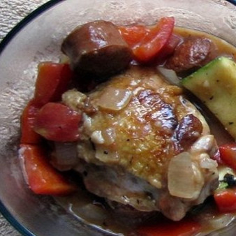 Рагу из кабачков с курицей