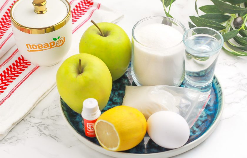 1. Этап. Зефир из яблок: Подготовьте указанные продукты. Яблоки приобретите зеленые.