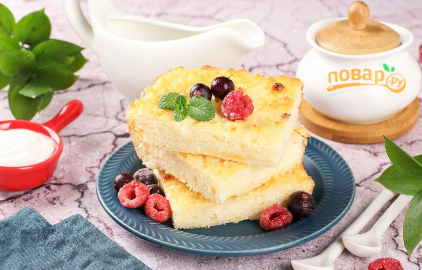 1. Этап. Творожная запеканка для худеющих: Творожная запеканка для худеющих готова. Приятного аппетита!