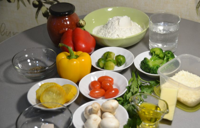 1. Этап. Пицца Примавера: Подготовьте все ингредиенты.