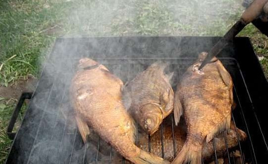 1. Этап. Копченый линь: Коптим минут 25, на среднем огне.