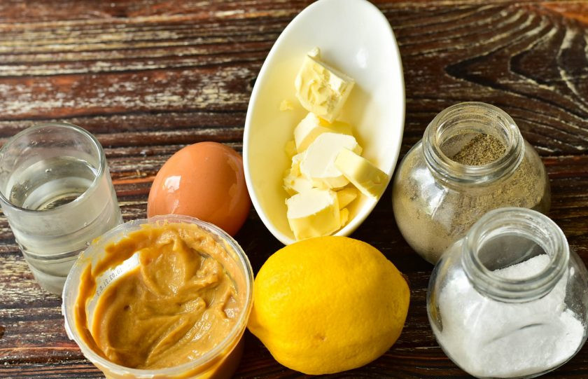 1. Этап. Лимонный соус к рыбе: Подготовьте ингредиенты.