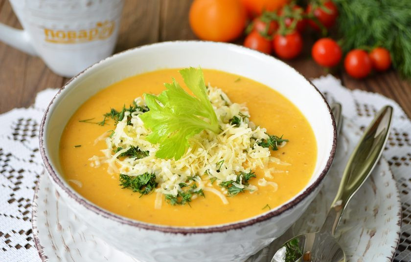 1. Этап. Итальянский чечевичный суп: 9. Подавайте суп с сыром и зеленью. Приятного!