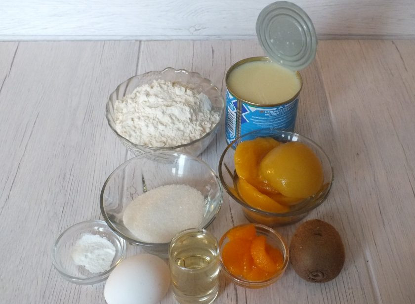 1. Этап. Корзиночки с фруктами и кремом: Подготовьте необходимые ингредиенты.