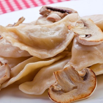 Постные вареники с грибами