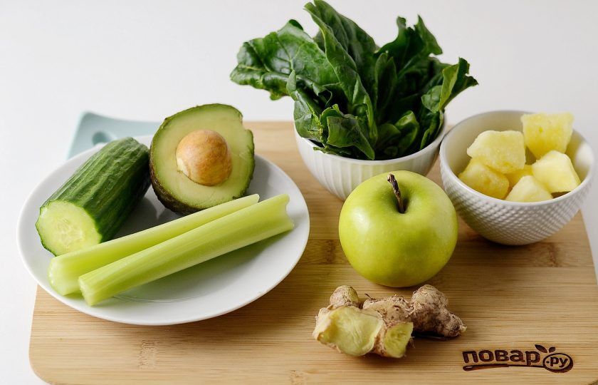 1. Этап. Смузи овощной: Подготовьте все ингредиенты.