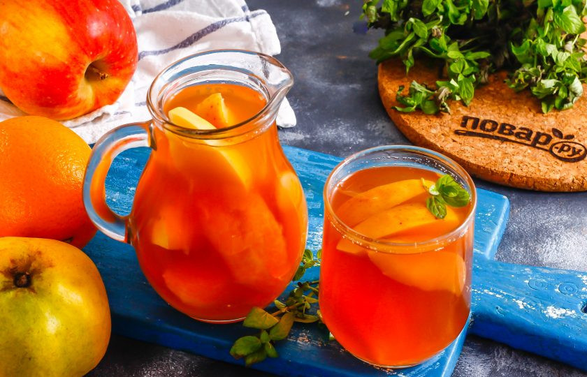 1. Этап. Алкогольный компот: Разлейте горячий напиток в стаканы, чашки, перелейте в кувшин и подайте к столу.