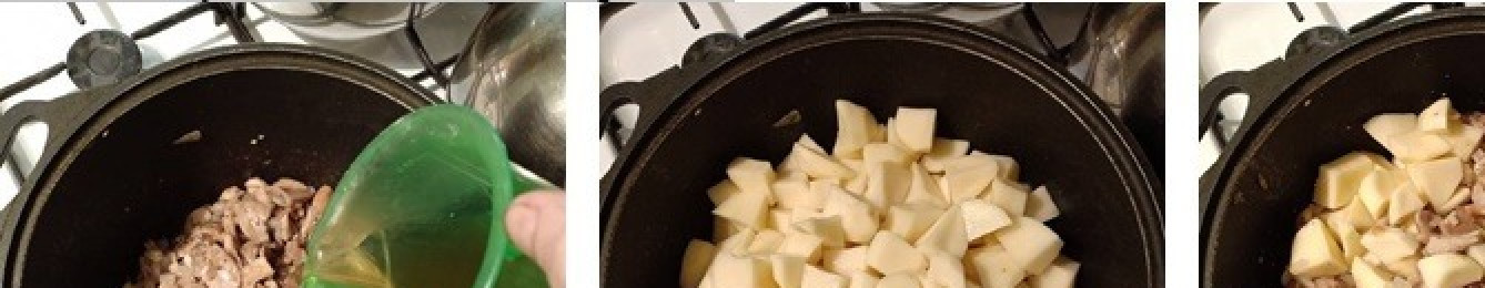 1. Этап. Картошка с вешенками, томленая в духовке: Влить бульон, добавить картофель, посолить по вкусу, все хорошо перемешать, прикрыть крышкой и поставить в духовку на 20мин при t 200C, время от времени помешивая, чтобы картофель равномерно запекался. Через 15мин крышку снять и поставить в духовку еще на 20мин при t 220C. За это время излишки бульона должны выпариться.